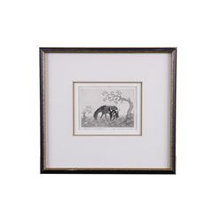 Black & White Etching by Woody Crumbo