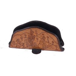 Leather Tooled Magazine Rack