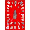 Image 1 : Collection of 30 Early Arrow Points in Riker Mount