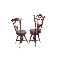 Collection of 2 Antique Piano Chairs