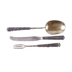 3 Piece Antique Swedish Gilt Trousseau Set