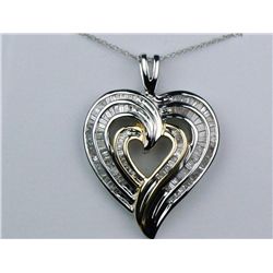 Dazzling 10K 2-Tone Gold Ladies Heart Necklace