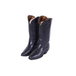 Pair of 1890-1910 Men's Black Cowboy Boots