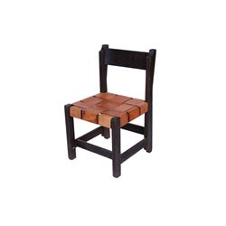 Santa Fe Style Chair with Leather Seat