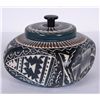 Image 1 : Navajo In Sized Carved Pottery Lidded Jar