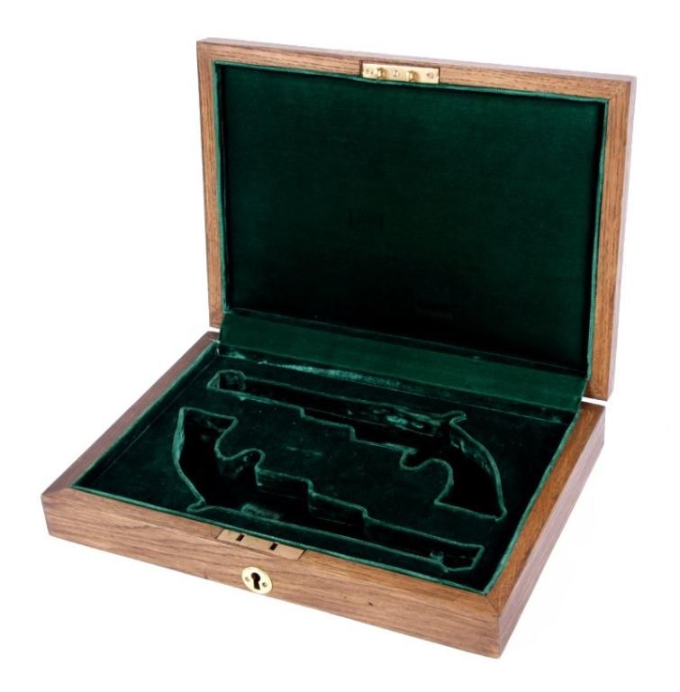 Custom 2 Gun Wood Display Box With Green Felt