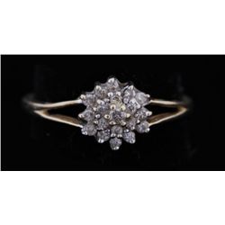 Ladies 14K YG Cluster Style Diamond Ring