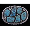 Image 1 : Zuni 6 Cab Turquoise Signed Buckle