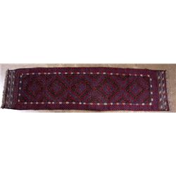 Oriental Burgandy, Black, & Cobalt Runner