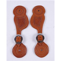Contemporary Tooled Leather Spur Straps