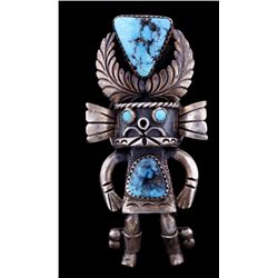 Large Kachina Ring with Turquoise Cabs
