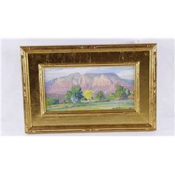 Oil on Board Depicting the Redcliffs of Sedona
