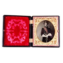 Spectacular Tin Type in Union Case, of a Soldier