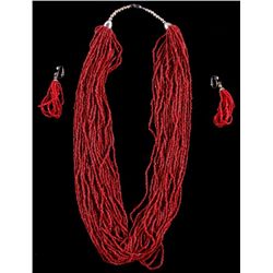 Beautiful 30 Strand Coral Necklace