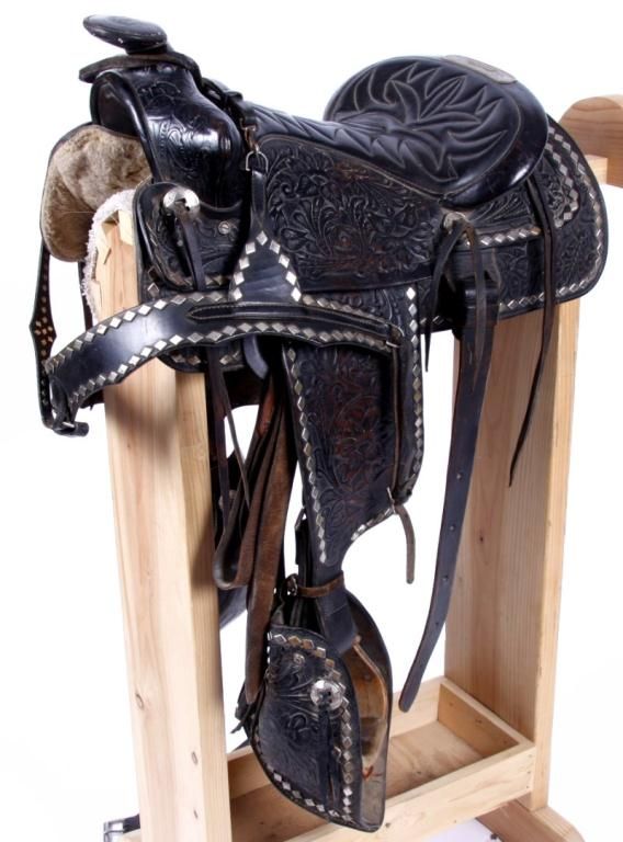 Big Horn Cowboy Brand Floral Tooled Saddle