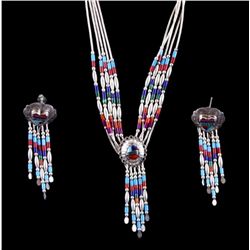 Zuni Liquid Silver Necklace and Earrings