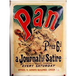 Antique Poster on Canvas Entitled "PAN"