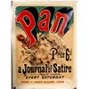 Image 1 : Antique Poster on Canvas Entitled "PAN"