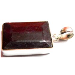 Natural 38.8 ctw Ruby .925 Sterling Pendant