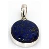 Image 1 : Natural 32.12 ctw Lapis Oval .925 Sterling Pendant