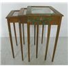 Image 1 : Paint decorated glass top nest of 3 tables
