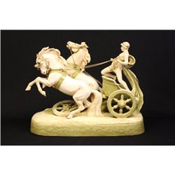 Attributed Royal Dux Greek "Chariot & Horses"