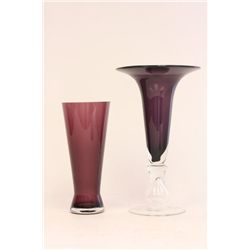 2 amethyst 1950's vases