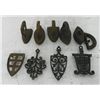 Image 2 : 4 iron trivets & 4 irons