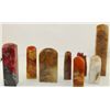 Image 3 : Box of 8 soft stone seals in Huanghuali square box