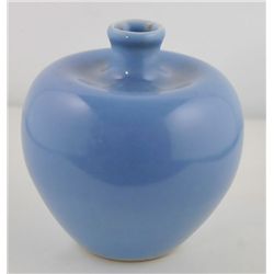 Sky blue glazed apple shaped vase-Clair de Lune