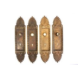 Set of 4 antique dore bronze door applique