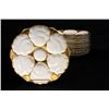 Image 2 : Set 10 Limoges porcelain oyster plates & compote