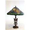 Image 1 : Tiffany type lamp with double "Griffon" base