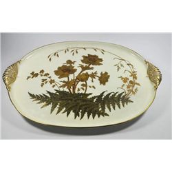 Antique large gilded porcelain tray