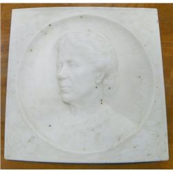 Carved marble plaque signed Ch. Novani 1939