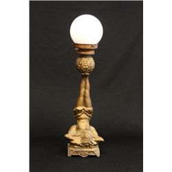 White metal figural Art Deco lamp