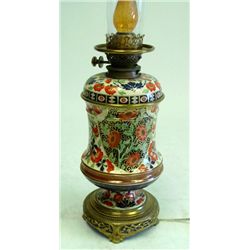 5 English porcelain oil lamp on brass base