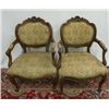 Image 1 : Pair carved French walnut fauteuils ca. 1900