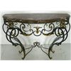 Image 2 : Marble top wrought iron console