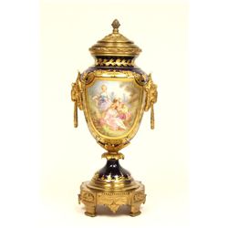 Antique Sevres vase with figural bronze mounts
