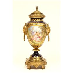 Antique Sevres vase with figural bronze mounts