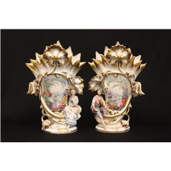 Pair figural flair vases