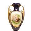 Image 3 : Pair Vienna style cobalt double handle urns
