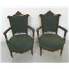 Image 1 : Pair 19th c. Renaissance Revival open arm chairs