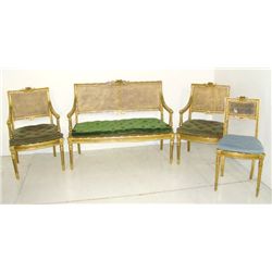 Fabulous quality 4 piece French gilt salon set