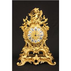 French bronze figural clock ca. mid 19th c.