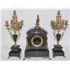 Image 1 : 3 piece marble & bronze clock set