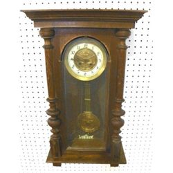 Austrian Walnut Art Nouveau wall clock