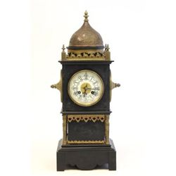 19th c. Tiffany & Co. bronze Islamic mantle clock