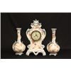 Image 1 : 19th c. 3 piece handpainted porcelain clock set